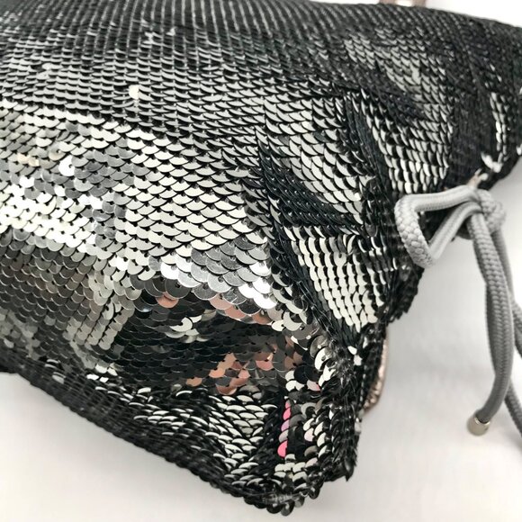 Coach Stone Gray Blue Poppy Sequin Spotlight Convertible Tote Bag 13821 - Picture 7 of 11